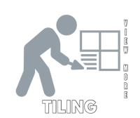 a black and white logo with the words tiling