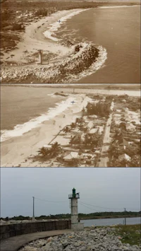 a photo of a lighthouse and a beach