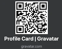a qr code with the words profile card / gravetar