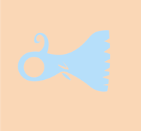 a blue silhouette of a bird on a beige background
