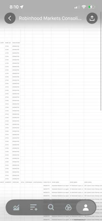 a screenshot of a spreadsheet on an iphone