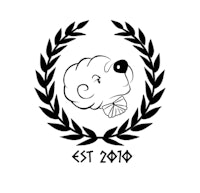 a black and white drawing of a teddy bear in a laurel wreath