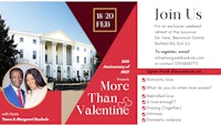 a flyer for a more than valentine event