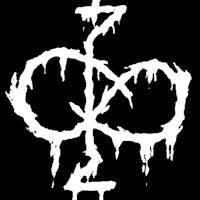a black and white logo with a cross in the middle