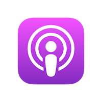 the icon for the podcast app on a purple background
