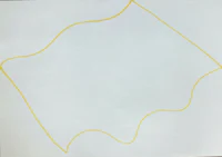 a piece of paper with a yellow line drawn on it