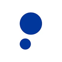 two blue circles on a white background