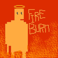a pixelated image of a man standing in front of a fire