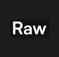 the raw logo on a black background