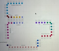 an image of a map with different colored dots on it
