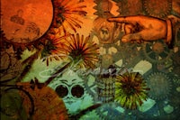 an image of a hand pointing at a clock