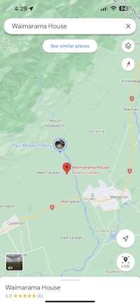 a map showing the location of a house in new zealand
