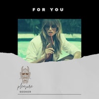 a woman with glasses is holding a drink and the words for you