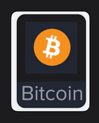 a bitcoin sticker on a black background