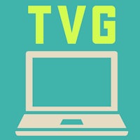 a laptop with the word tvg on it