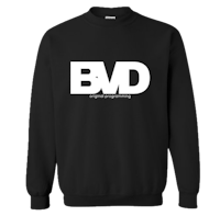 a black sweatshirt with the word bdd on it