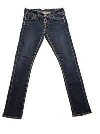 a pair of women's jeans on a black background