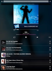 a screenshot of the music player on a tablet