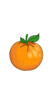 an orange on a black background