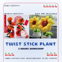 a flyer for a twist stick plant workshop