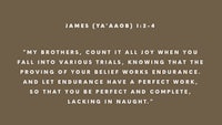 a quote from james yaacob 14 that says, brothers count joy when they fall in various trials, knowing the endurance