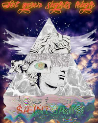 an image of a pyramid with an image of a face on it