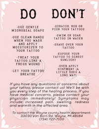 do's and don'ts for tattoos
