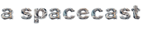 a spacecast logo on a black background