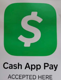 a sign that says cash app pay accepted here