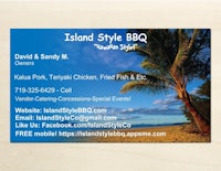island style bbq business card