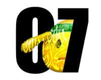 the number 7 with a yellow hat on it