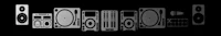 a black and white image of a speaker system