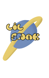 a yellow and blue logo with the word ci snak