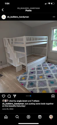 a picture of a bunk bed with stairs