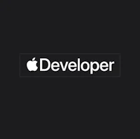 an apple developer logo on a black background