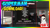 a screenshot of a menu with the words superman and download