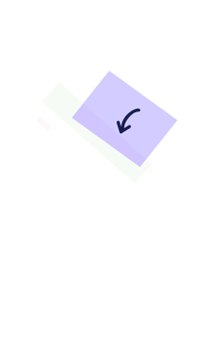 a blue and purple box with an arrow on it