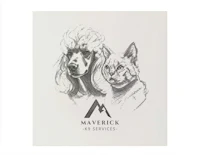 a drawing of a dog and a cat with the words maverick services