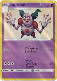 a pokemon card with the word mr meme