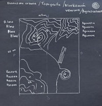 a blackboard with a drawing of a map