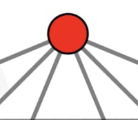 a diagram of a circle with a red dot in the middle