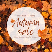 your business autumn sale surrounded by autumn leaves
