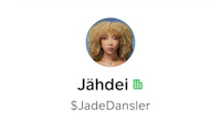 a woman's face with the words jadei sladedanser