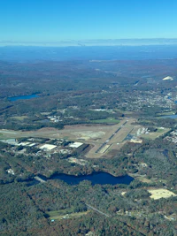 an aerial view of an airport