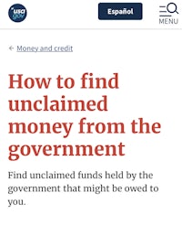 how to find unclaimed money from the government