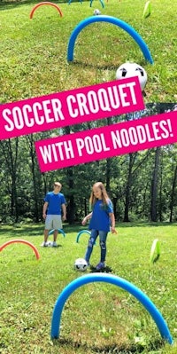soccer croquet with pool noodle