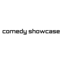 the comedy showcase logo on a black background