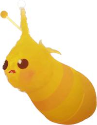 a yellow bee is sitting on a black background