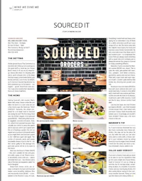 a magazine page with pictures of food and a menu