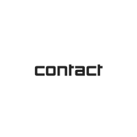 a black background with the word contact on it
